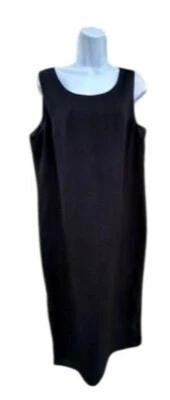 Vtg Positive Attitude Sheath Dress Sz 14 Midi Linen Lined Side-Split Lagenlook - Image 1 of 4