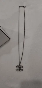 Chanel CC Silver Tone Pendant Necklace - Picture 1 of 8