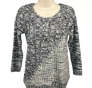 Lucky Brand Pullover Wool Blend Cable Knit Sweater XS Blue Gray Roll Neck - Picture 1 of 14