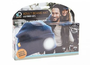DA Beanie Mütze mit Licht Erwachsene gratis Batterie grau erz schwarz wasserdicht IP54 - Bild 1 von 12