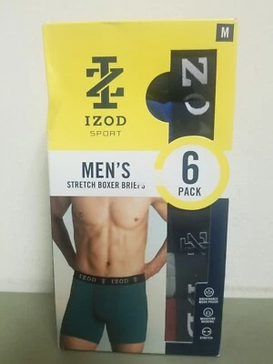 New IZOD Sport Mens 6 Pack Stretch Boxer Briefs. - Image 1 of 4