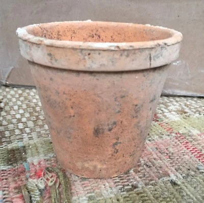 Pequeña urna antigua inglesa victoriana de terracota de jardín del siglo XIX Foto 1 de 4