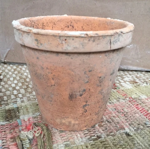 Small Antique 19th century English Victorian Terra Cotta Garden Flower Pot Urn Cover