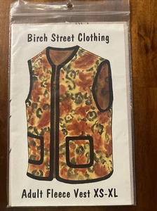 Adult Fleece Vest Sizes XS-XL Birch Street Clothing AFV Uncut - Picture 1 of 2