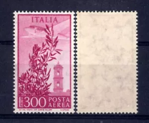 ITALIA PA 1955 - Torre del Campidoglio 300 L. - Ulivo, aeroplano e torre MNH** - Imagen 1 de 1