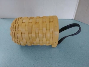 Longaberger Cesta Gatehouse Pequeña con Lazo Colgante de Cuero Oscuro y Protector NUEVO - Imagen 1 de 5