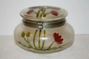 Caja de polvo pintada a mano de vidrio artístico - Imagen 1 de 8