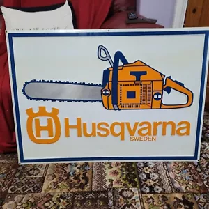 More details for husqvarna vintage chainsaw shop sign 