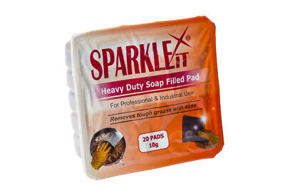 20 Top Quality Heavy Duty 10g Soap Filled Pads - Professional Use Like Brillo • 8.35£