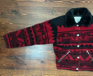 Women’s Vintage NILS Resort Collection Southwest Fleece Bomber Jacket SzXS - Picture 1 of 8