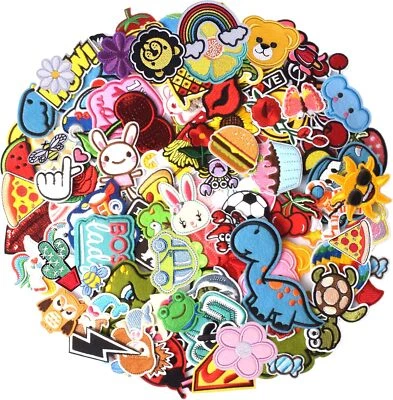 TACVEL 60PCS Random Assorted Styles Embroidered Patches, Sew on/Iron on Patches, App...