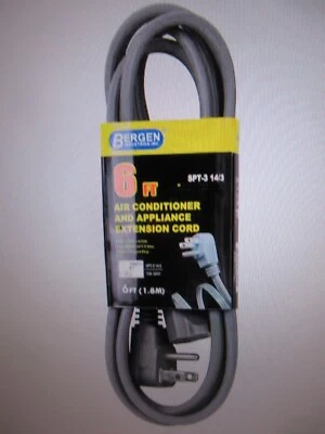 Bergen Industries 6 ft. 14/3 SPT-3 Wire Major Appliance Extension Cord Gray - Image 1 of 3