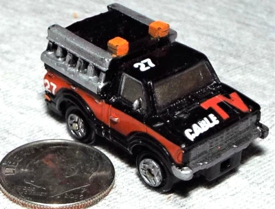 Small Micro Machine Datsun Cable TV Truck marked Number 27 #1 - Image 1 of 4