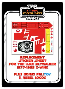 Vintage Star Wars X-Wing Replacement Sticker Sheet Plus Rebel Palitoy Logos V2 - Picture 1 of 1