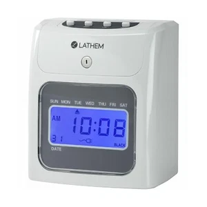 Lathem 400E-KIT Top-Feed Electronic Time Clock Bundle Kit Time Clock, Gray, 8... - Picture 1 of 5