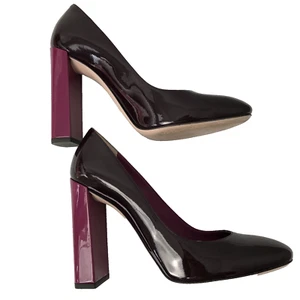 Fendi Shoes Women Size US 7.5 EU 37.5 Patent Leather Deep Plum Purple High Pumps - Picture 1 of 6