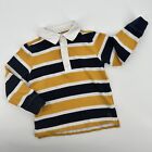 Janie and Jack Rugby Shirt Top Navy Blue Yellow Stripes Toddler Size Size 3