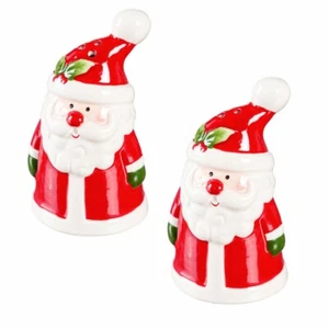 NUOVO SHAKER SALE E PEPE IN CERAMICA A FORMA DI BABBO NATALE - Foto 1 di 3