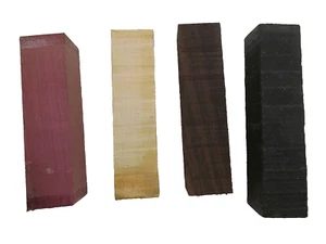 4 Stück, Drechselholz Rohlinge 1,5x 1,5x 6 (Palisander, Ebenholz, Purpleheart, Ahorn)  - Bild 1 von 4