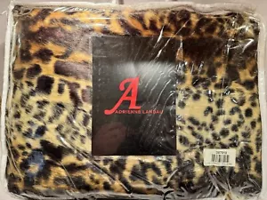 Adrienne Landau Faux Fur Throw Lined Blanket Leopard Print 50” x 70” New - Picture 1 of 6