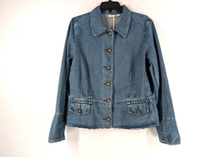 Chaqueta CATO Para Mujer XL Azul Denim Encaje Borde Botones Bolsillos Adulto Informal - Imagen 1 de 16