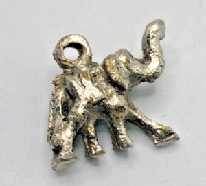 Vintage Small Silver Tone Elephant Charm - Picture 1 of 3