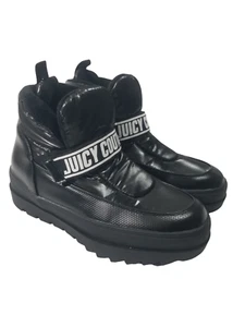 Juicy Couture Puffer Boots Quilted Black Veronica Y2K Pull On Logo Size 10M - Bild 1 von 14