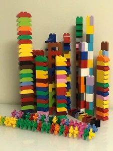 LEGO DUPLO Lot 40 BUILDING BLOCKS BRICKS Multicolor Flowers Slopes Curves Arch - Picture 1 of 7