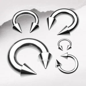 Basic Spike Top Steel Horseshoe Circular Barbell - Picture 1 of 2