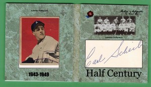 2020 HA HALF CENTURY CARL SCHEIB CUT AUTO + 1949 BOWMAN BOOK BECKETT AUTHENTIC