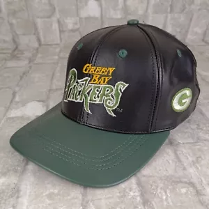 Cappello vintage Green Bay Packers in pelle con cinturino Pro Elite made in USA anni 90 - Foto 1 di 6