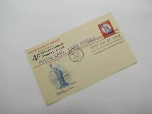 USPS Scott UX45 4c Red Statue of Liberty First Day of Issue G (Good) Postal Card - Picture 1 of 5