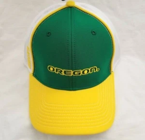 Mütze NCAA grün & gelb Oregon Enten bestickt verstellbarer Riemen Netzrücken Kappe - Bild 1 von 5