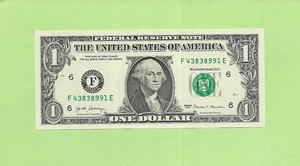 2017 ..UNCIRC $1 F 4383 8991 E .... 2017 $1 F-E NICE NOTE FRN - Picture 1 of 2