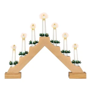 Arco Girevole Arco Luminoso 7 LED Bianco Caldo Batteria Timer Decorazione Natalizia - Foto 1 di 3