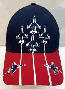 US Air Force Thunderbirds verstellbare Baumwollmütze bestickt Jets patriotisch USA - Bild 1 von 10