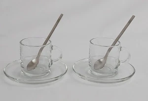 Nespresso Klarglas Espresso Set - 2 Tassen, 2 Untertassen & 2 Demitasse Löffel - Bild 1 von 11