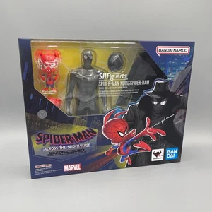 Bandai S.H. Figuarts Spider-Verse Spider-Man Noir & Spider-Ham Figures Used - Picture 1 of 11