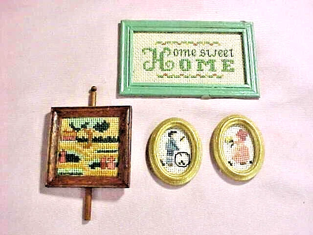 4 миниатюрные картины рукоделие в рамке - Изображение 1 из 4