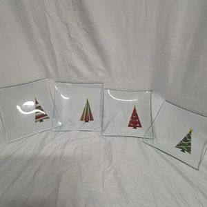 The Pampered Chef Holiday Appetizer Plates (Set 4) 2808 6"×6" Christmas Tree - Picture 1 of 8