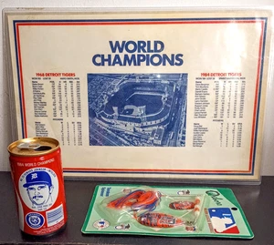 Detroit Tigers 1968, 1984 World Series Champions Poster, Angelköder, Cola Dose - Bild 1 von 5