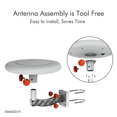 360° Omni-Directional Amplified TV Antenna HDTV 1080P 4K 150 Miles with Cable - Image 1 of 4