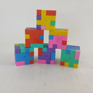 Puzzle Würfel Box Gummi Radierer, 6 Stück Schule Party Gastgeschenk Strumpf Füller - Bild 1 von 5