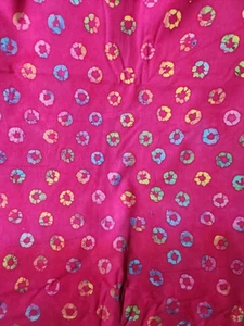 Tessuto Cotone Batik Multicolore, Schienale Rosa Con Motivo Cerchio Astratto DA CANTIERE - Foto 1 di 4