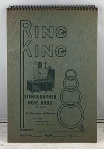 Vintage Ring King Stenographer's Note Book Spiral Unused 1950s - Picture 1 of 3