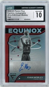 2022-23 Panini Flux Evan Mobley Equinox Auto Red /35 Cavaliers #EA-EVM CGC 10 - Picture 1 of 3