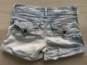 Hudson Juniors Size 27 Tie Die Flap Pocket Cuffed Jean Shorts Measures 29W/3.5L - Picture 1 of 3