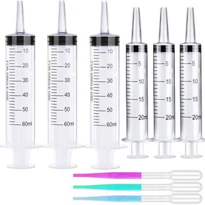 6 Pack Syringe Without Needle ( 60ml and 20ml ) Syringes for Lip Gloss,... - Picture 1 of 9