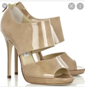 Jimmy Choo Private Nude Patent Leather Sandals 36 6 - Picture 1 of 8