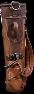 Vintage MacGregor Pro Only Leather Golf Bag Brown Reptile Print Made in USA